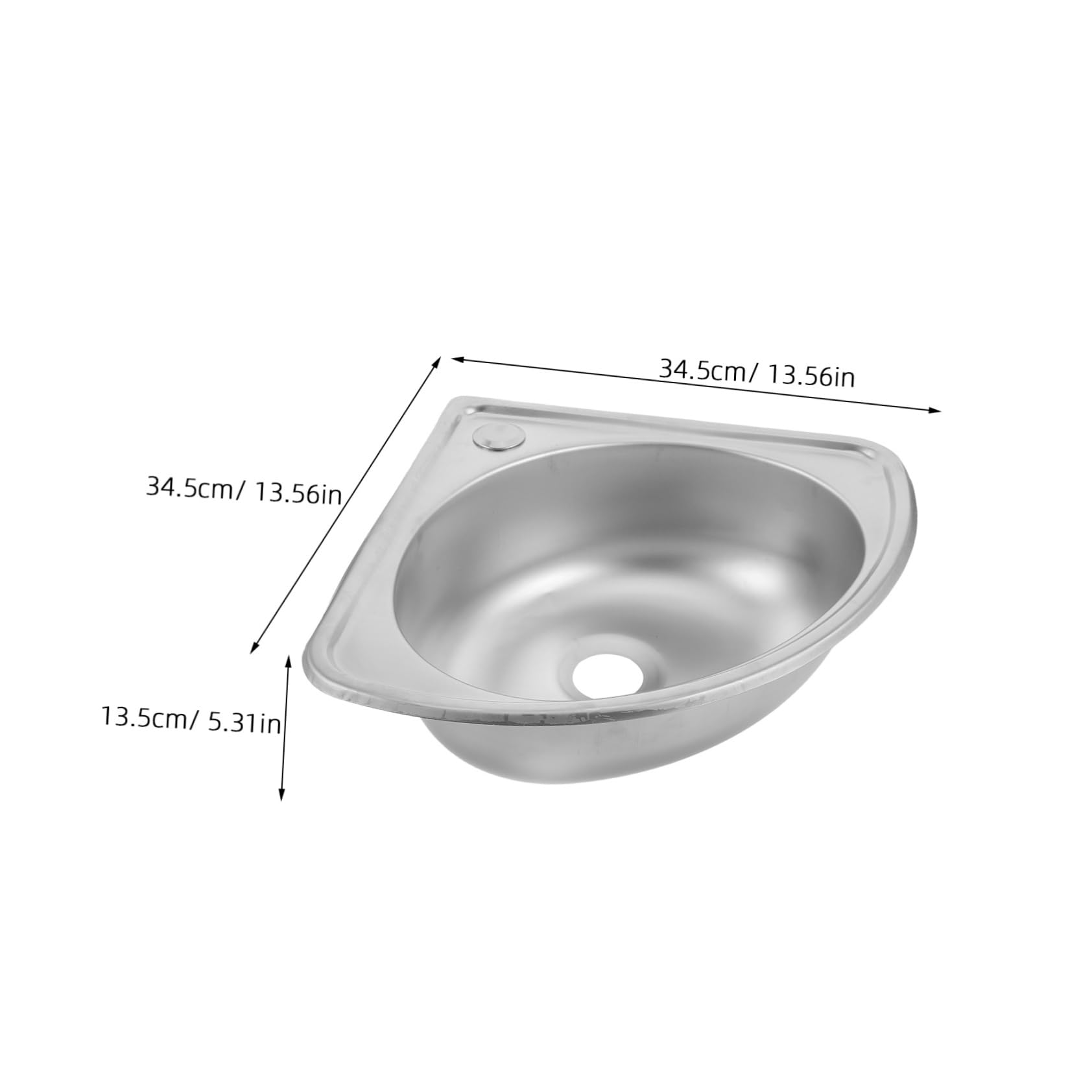 Lavabo Sencillo Sola Ranura para Rv de Acero Inoxidable | 1 Juego, Forma Triangular Tipo Abanico, Diseño de Esquina, Instalación Sencilla, Tamaño Compacto Estilo Aleatorio