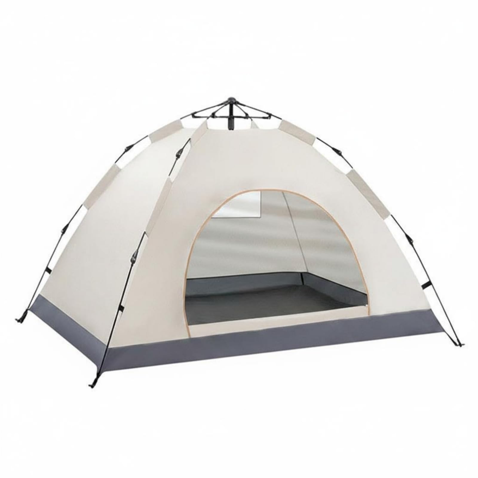 Quick Installation Instant Instant Setup Tent Portable 3 Person Tent Sun Shade Instant Camping Shelter Large Space for Park, Picnic, Beige, 3-4 Person-image-36