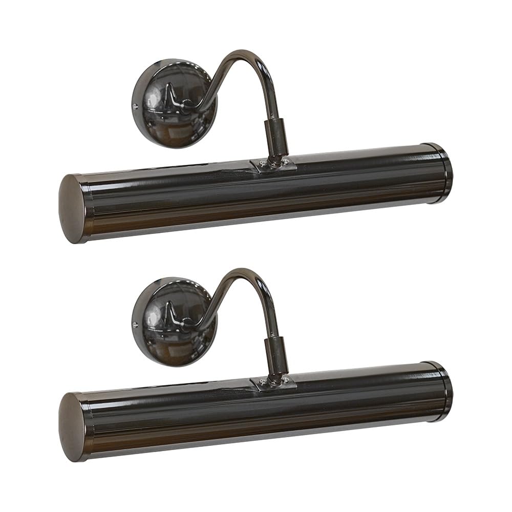 Valuelights Gemini Pair Of Black Chrome Twin Picture Wall Lights And Bulbs from B&Q