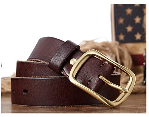 Mens Retro Leather Dress Belt Washed Top Grain Genuine Leather Belt with Brass Buckle2
