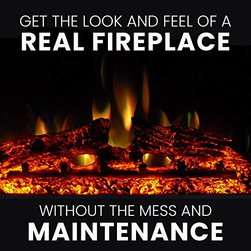 Cambridge Seville 47'' Freestanding Electric Fireplace With Remote| Multi-Color Flame| Log Insert | Mahogany Mantel | For Rooms Up To 210 Sq.ft. | Adjustable Heat Settings | Timer #TOP4