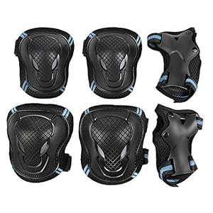 ZONSUSE Adult protective gear set, adult knee protector 6-piece suit protector knee pads elbow pads for multi-purpose…