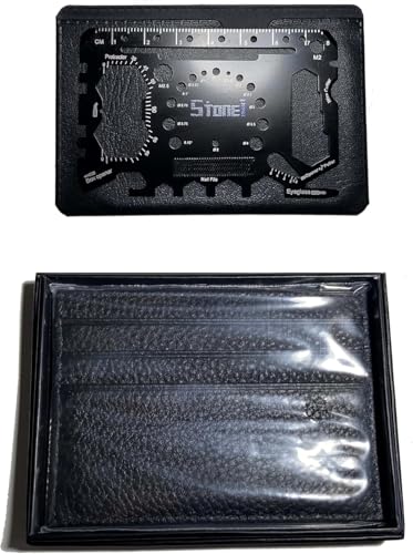 Stone Tone One 52-in-1 Wallet Multitool Multifunction Tool Card - Credit Card Sized Multitool with Bottle Opener, Wrenches, Screwdriver, Phone Stand, Various Measuring Tools, and More