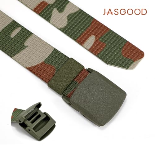 Image of JASGOOD Nylon Canvas Breathable Military Tactical Men Waist Belt With Plastic Buckle