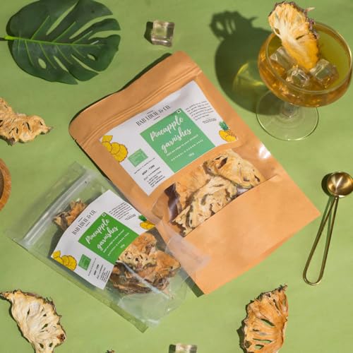 Image of Bab Louie & Co. Dehydrated Pineapple Slices for Cocktail Garnish, 100% Natural Dried Fruits for Drinks, Gluten Free, Vegan (Pack of 5, 50 Gram Each)