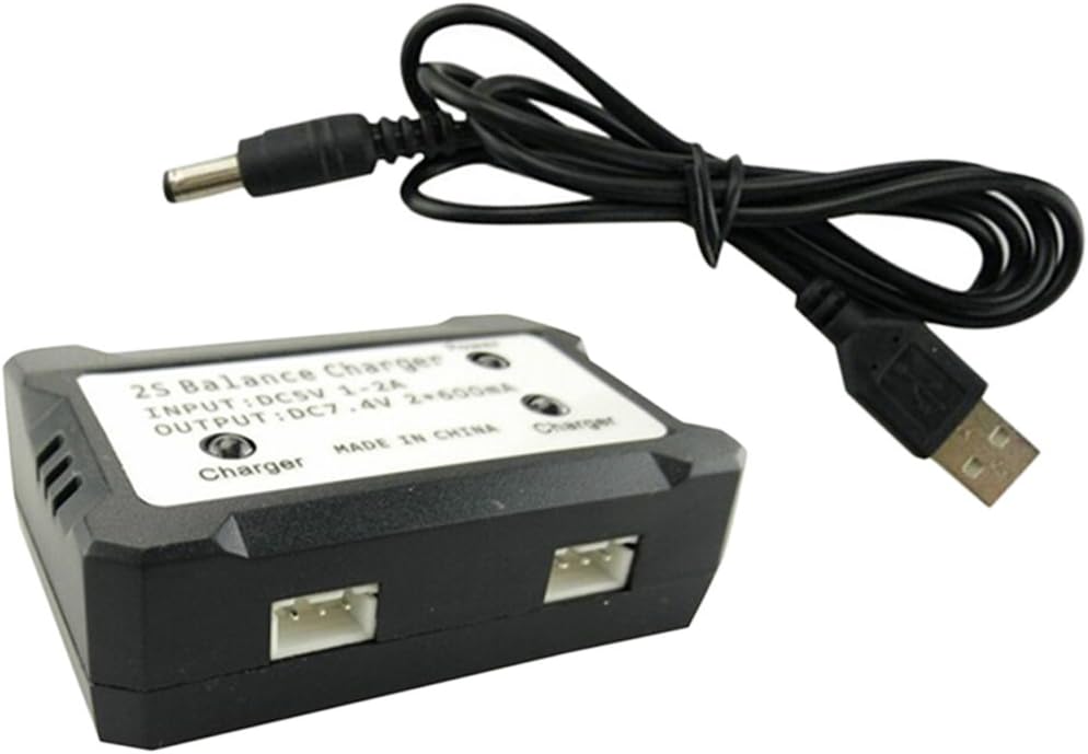 2 in 1 7.4v 2S Lipo Balance Charger Adapter with USB Cable Wire for