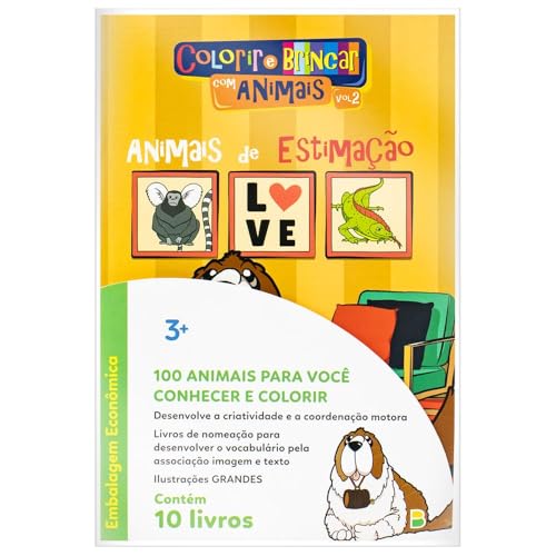 Colorir e Brincar com Animais - Caixa com 10 Unidades