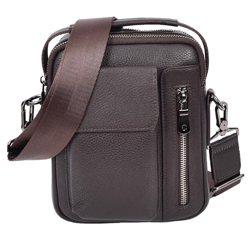Sac à bandoulière Hudson cuir véritable homme avec poches zippées
