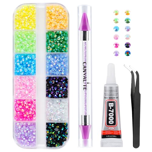 Canvalite 6000Pcs Resin Rhinestones Kit