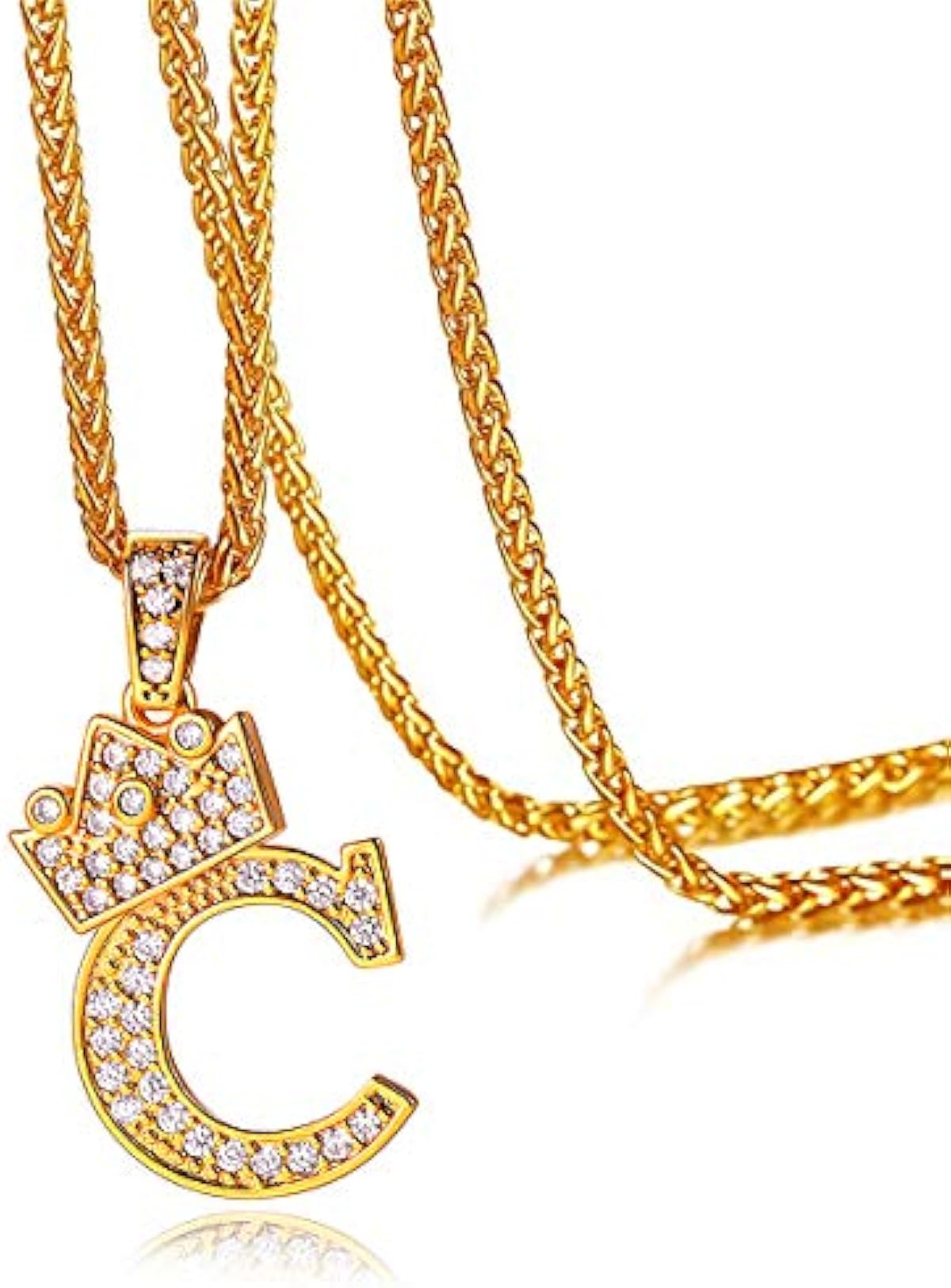 あす楽 交換無料 Jewelbeauty アルファベットクラウンイニシャルネックレス アイスアウト キングクラウン キュービックジルコニア レターペンダント 24インチ ロープチェーンネックレス A Z 問屋 激安 送料無料 Littleshopp Com