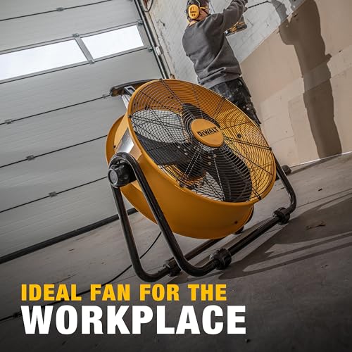 DEWALT 20 Inch Floor Fan, 180° Adjustable Tilting Drum Fan DXF2042 - image 7