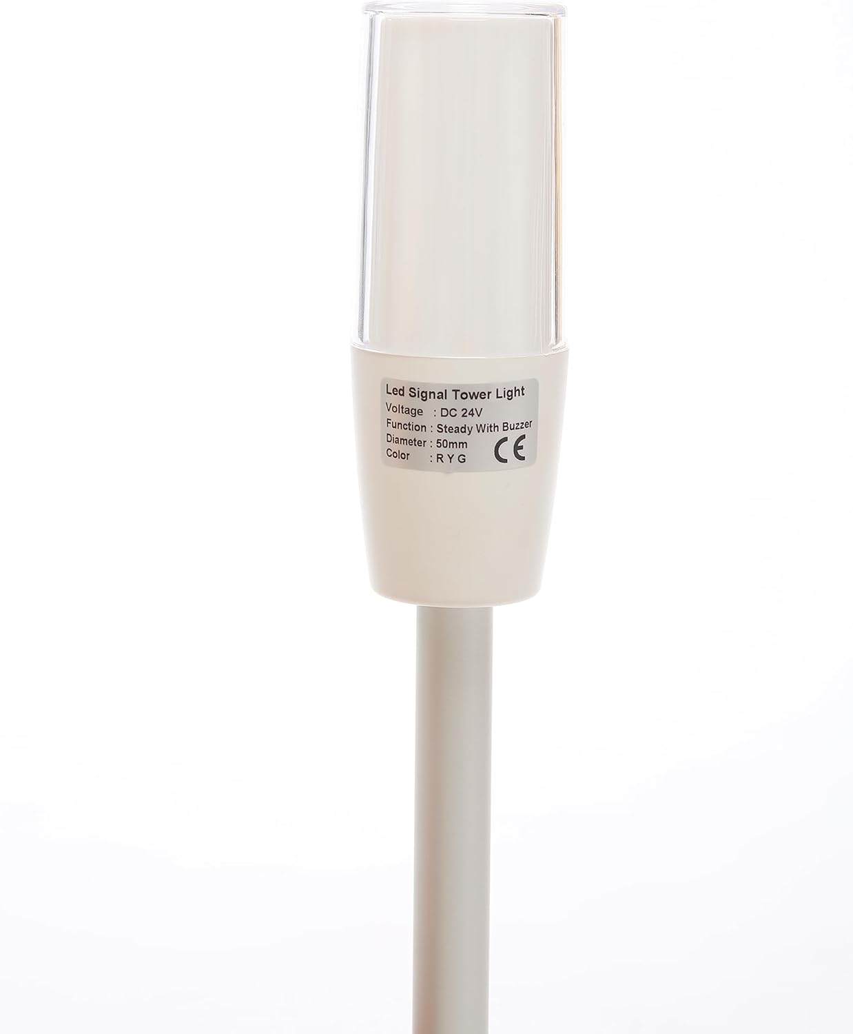 3-Stack LED Andon Tower Signal Light with Buzzer, Red/Yellow/Green, On/Off, ABB Selector Switch, Mean Well Industrial Power Adapter 6 ft, Plug-and-Play