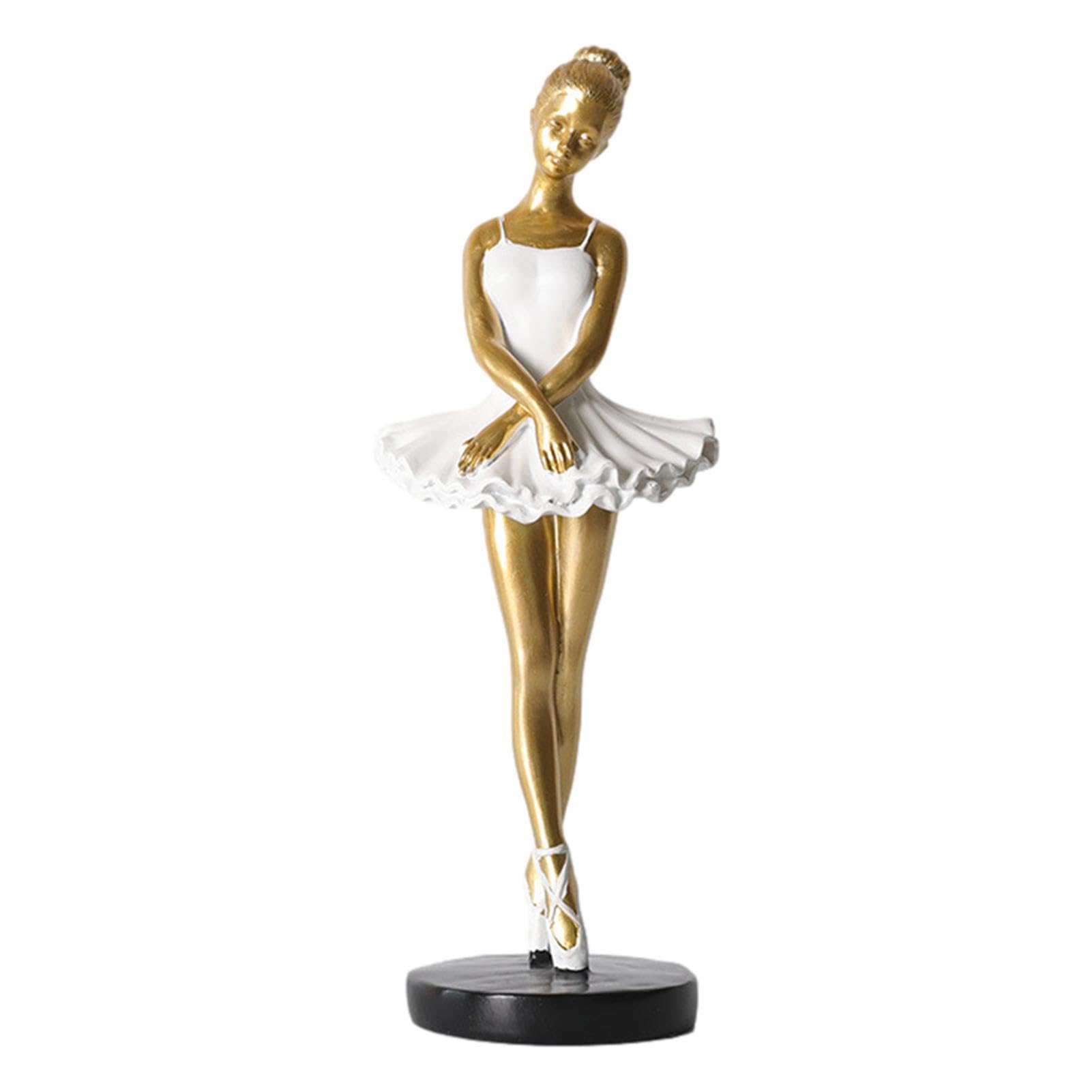 Dirfuny Ballerina Girl Figurines Ballet Dancer Statue Art Sculpture Figure Resin Home Decoration Desk Ornament for Your Desk/Bookshelf/Dinning Table