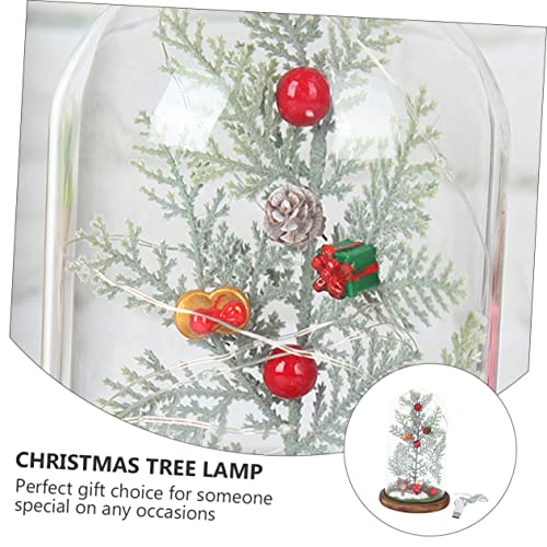 Lampe plante LED sous dôme en verre vert déco de table - 4