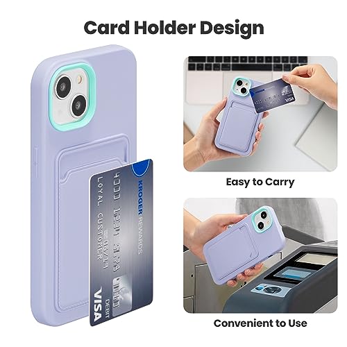 ZCDAYE Case for iPhone 13, Soft Silicone Phone Case with Card Holder, Silky Touch Slim Protective Phone Cover for iPhone 13 (6.1 inch), Purple ZCDAYE Case for iPhone 13, Soft Silicone Phone Case with Card Holder, Silky Touch Slim Protective Phone Cover for iPhone 13 (6.1 inch), Purple