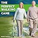 HONEYBULL Walking Cane with Air Cushion for Men & Women - Foldable, Adjustable, Collapsible, Bumper Base Tip, Heavy Duty | Walking Sticks for Seniors & Adults (Silver)