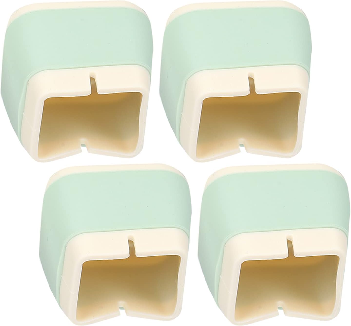 4PCS Square Silicone Chair Leg Cover Chair Leg Floor Protectors Non Slip Silent Chair Leg Pads Wood Floor Protector for Chair Fits Square Furniture Legs (Green)