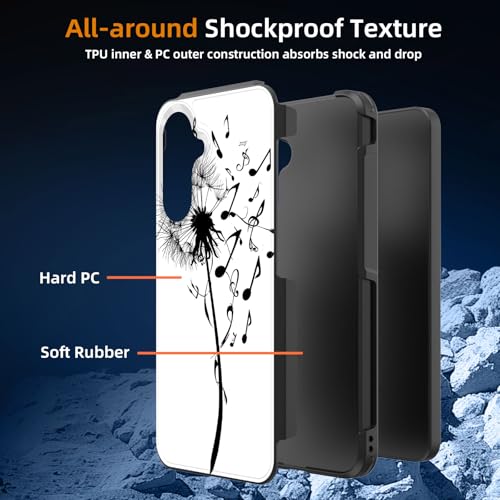 GFEWYTJYJ for Galaxy S26 Case,[10 FT Military Grade Drop Protection] Non-Slip Heavy Duty Shockproof Phone Case for Samsung Galaxy S26 6.3 inch 2026,Dandelion Music Note - image 7