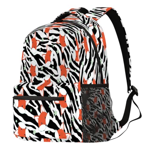 Sac à dos imprimé zèbre Funny Fox grand format pour école et loisirs