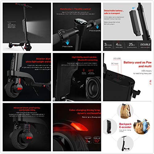 elrofu E-Scooter “X6”, 25 km/h, zusammenfaltbar, nur 10,5 kg, Elektro Roller, Elektroroller, E-Roller, 24 Kilometer Reichweite, City-Scooter, Produktvideo - 5