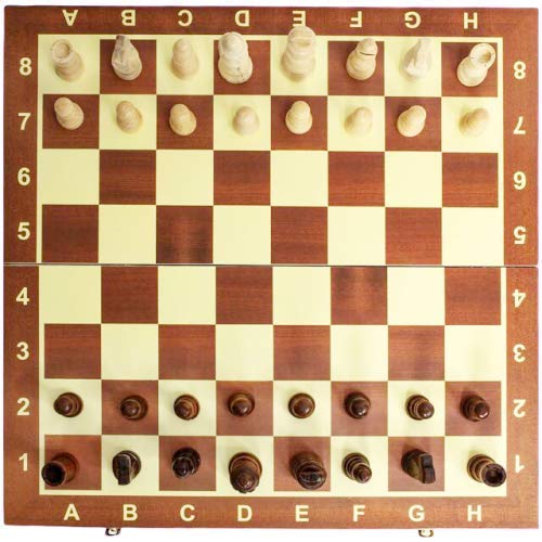 Image of Adult 12 Inch Magnetic Wooden Chess Board Made With Indian Rosewood With Chess Set Cup Board Style Folding Games (Wooden)