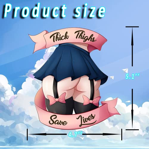 Omakemi (5.1'') Thick Thighs Save Lives Funny Car Stickers For Window Bumper Trunk Motorcycle Helmet Laptop Vinyl Car Wrap #TOP1
