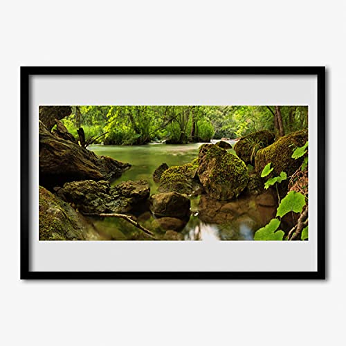 Affiche encadrée 100x70 cm Rock of Lake cadre MDF pour salon