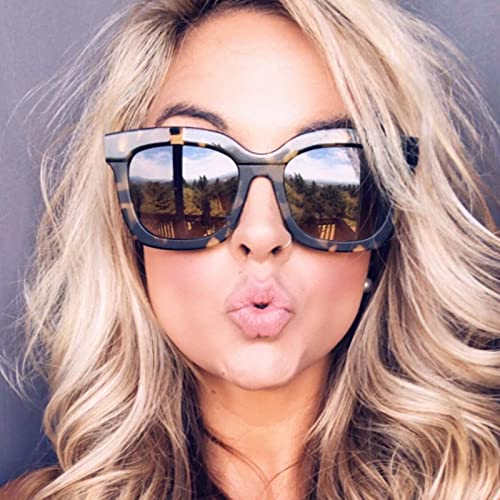 DIFF Carson Designer Square Oversized Sunglasses for Women UV400 Polarized Protection, Tortoise trendy fashion frames2