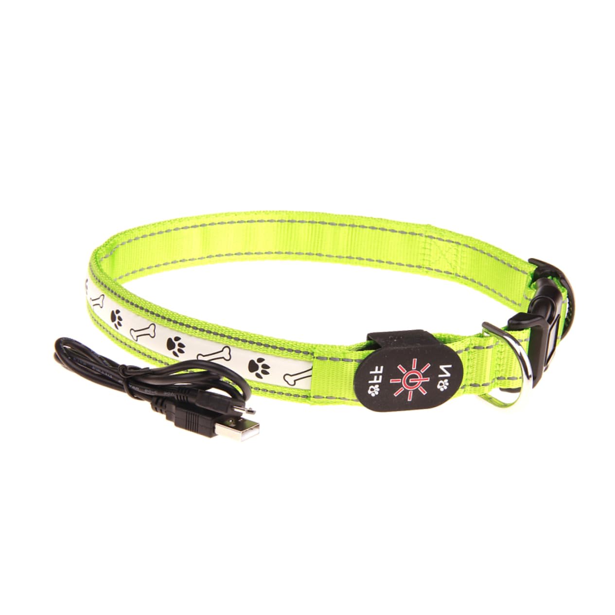 YARNOW 3 Pz collare lampeggiante per animali domestici Collare USB ricaricabile LED regolabile collana luminoso collane colletto illuminato per cani portato osso