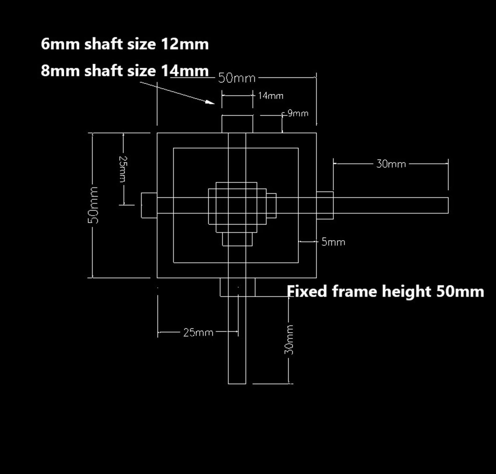 Caja de engranajes cónicos en ángulo recto, Reductor de engranajes helicoidales de 90 grados, relación 1:10/1:20, eje de 6 mm y 8 mm(Type 1 8mm shaft)
