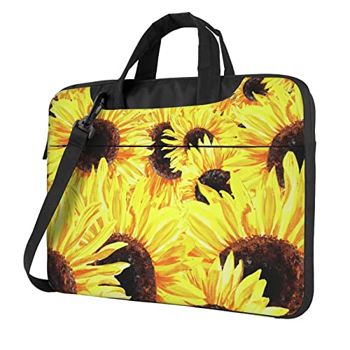 Sac de travail 13 pouces noir mallette ordinateur tournesols