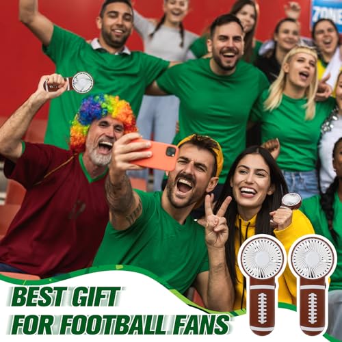 Riakrum 30 Pcs Football Portable Fan Mini Handheld Fan Small Personal Portable Fans Bulk Battery Operated for Football Team Gifts Tailgating Outdoor Sport Game Travel Summer Party