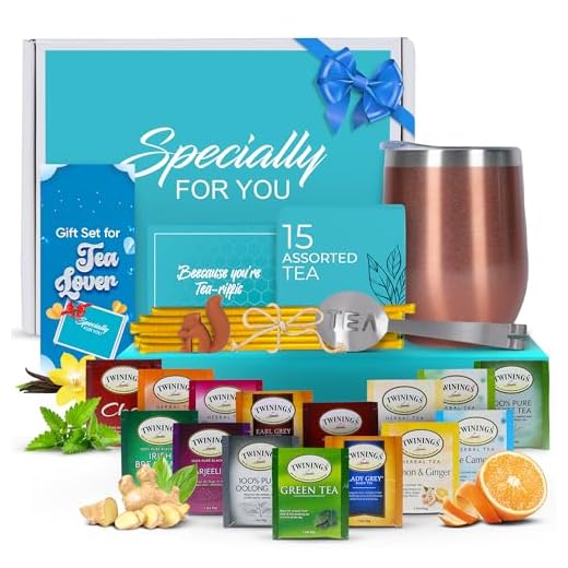 Tea Gift Sets for Tea Lovers Women and Men | Tea Gifts | Tea Gift Set | Tea Sets for Women | Tea Kit with Stainless Steel Tumbler | 15 Unique Teas | 10 Honey Straws | Gift Box Tea Set (Rose Gold)