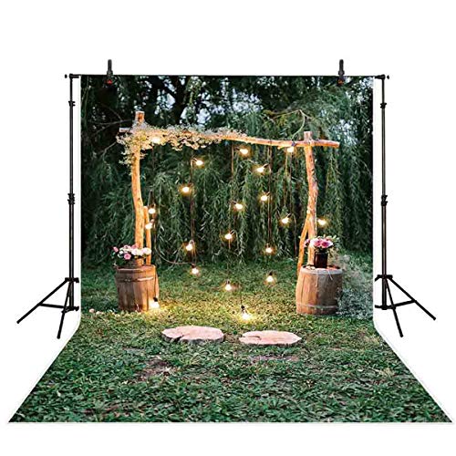 5X3Ft 7X5Ft 9X6Ft E71508 Ethylen Propylen Rasen Blume Wald Hochzeit Fotografie Hintergrund Foto Hintergrund-2.7 x 1.8m