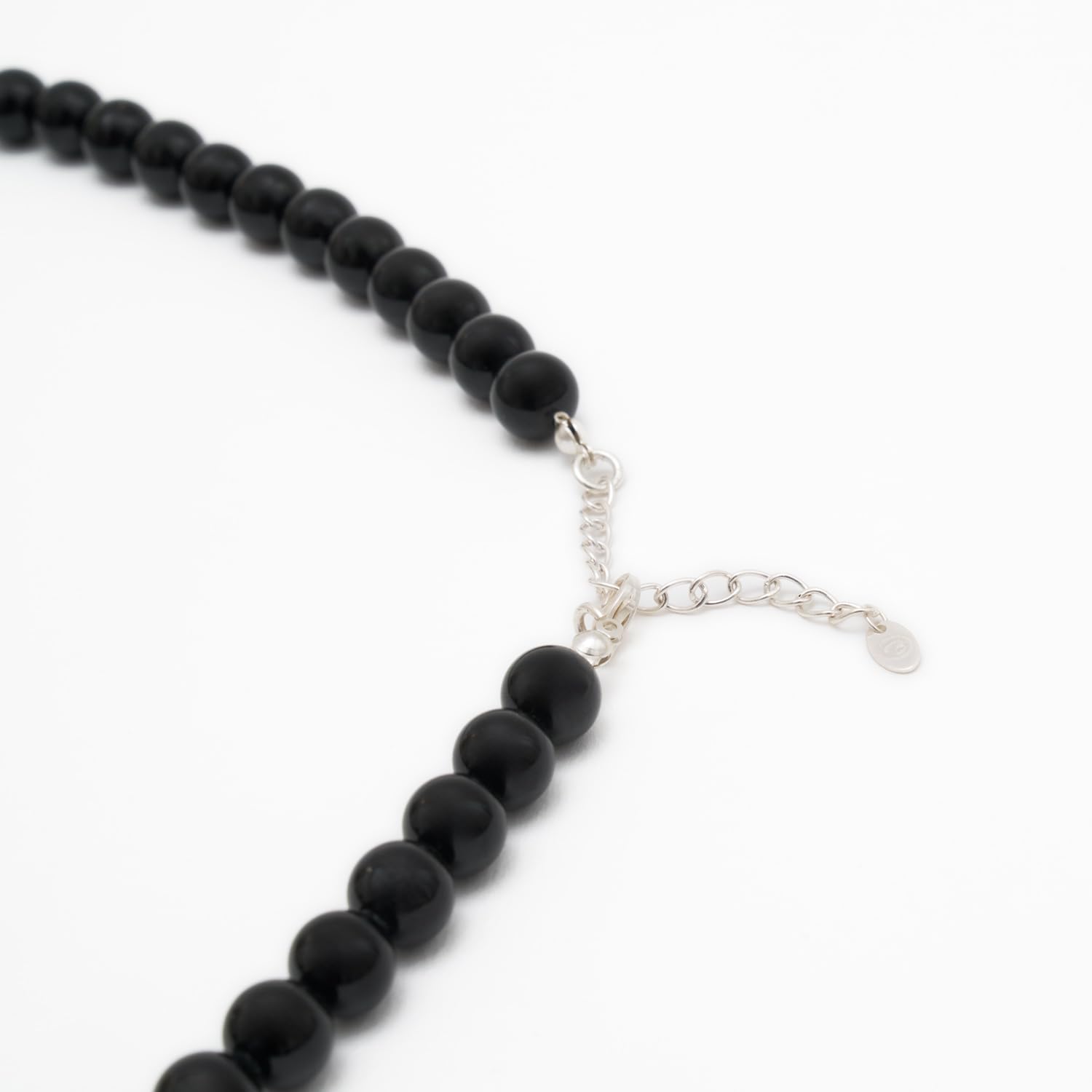 BERGERLIN Echte Naturstein Perlenkette - Naturstein geprüft in Deutschland - Halskette mit Verschluss und 925 Sterling Silberperle, mit Echtheitszertifikat, für Damen und Herren