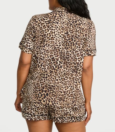 Image of Victoria's Secret Women's Modal Pajama Set, Short Sleeve Button Down Shirt & Shorts