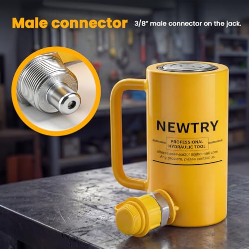 Image of NEWTRY 20 ton Hydraulic Cylinder Long Jack 4 inch Stroke Porta Power Ram Jack Lifting Cylinder Retract Automatically for Shipbuilding Bridge Construction