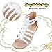 Vonair Girls Gladiator Sandals Cute Open Toe Breathable Summer Shoes with Rubber Sole (Little Kid/Big Kid) White US 1