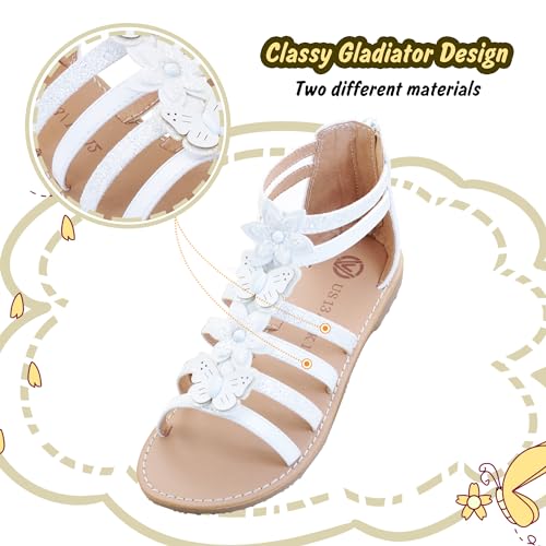 Image of Vonair Girls Gladiator Sandals Cute Open Toe Breathable Summer Shoes with Rubber Sole (Toddler /Little Kid /Big Kid)