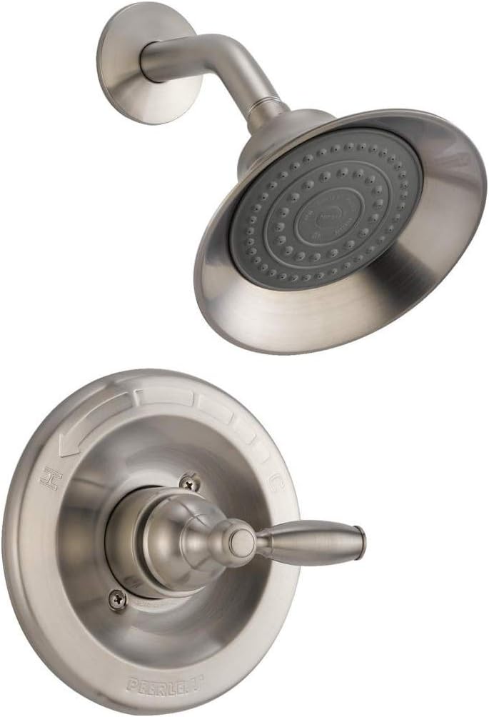 Peerless Claymore Single-Handle Shower Faucet Trim Kit with Single-Spray Shower Head, Brushed Nickel PTT188780-BN (Valve Not Included)