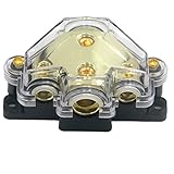 ZOOKOTO 0GA Power Distribution Block, Auto Car Audio Amplifier 1 in 3 Ways Fuse Holder Circuit Protector (3 Way)