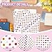 WANGHENG 2400 Pcs Small Stickers for Kids,Pink and Purple Mini Flower Stickers,10 Cute Designs Adhesive Sticker for Party Envelopes Scrapbook Gifts DIY Supplies,0.5in（Flower）