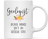 Vista 26 de Andaz Press Taza de café de 11 onzas, regalo de broma, madrina porque Badass no es un título oficial, gráfico floral, paquete de 1