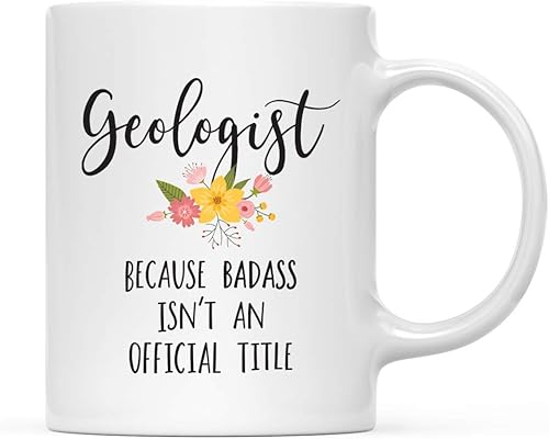 Miniatura 26 de Andaz Press Taza de café de 11 onzas, regalo de broma, madrina porque Badass no es un título oficial, gráfico floral, paquete de 1