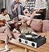 VinylsLink Record Player with Built-in Speakers, Belt-Driven Turntable Support 3-Speed, FM Radio and Bluetooth Receiving, RCA Line Out & AUX in, USB Recording and Auto Stop, Silver Black