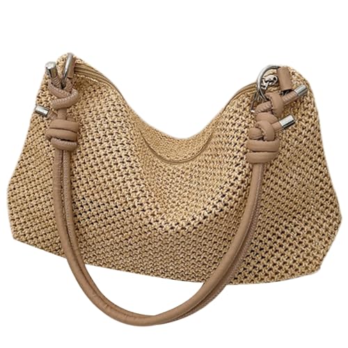 Straw Beach Bag Straw Crossbody Bag Adjustable Straw Purses and Handbags with Zipper Multipurpose Woven Beach Bag for Beach Picnic Vacation2