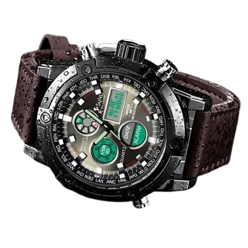 Exquisite World New Men Black Leather Digital Watch (B09Y97Z5QR) Amazon Price History, Amazon Price Tracker