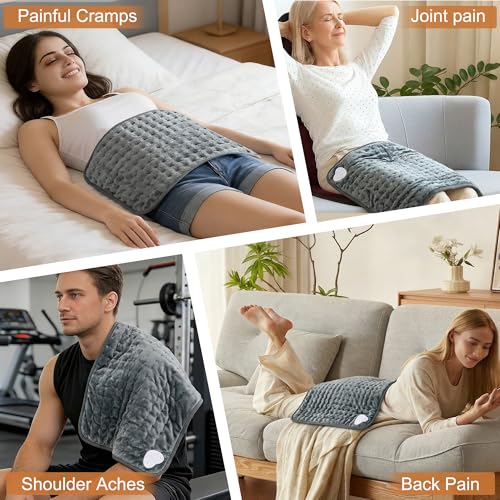 Image of Electric Heating pad for Back Neck Shoulder Knee Arms Legs- Electric Heat Pads with 6 Heat Settings & Auto Shut Off Heat Heating Pad for Birthday Mother Father Girl Men Women