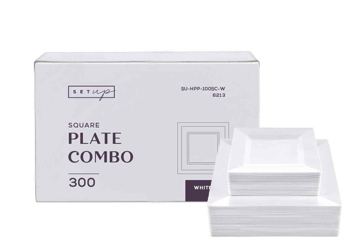 60 Piece White Disposable Dinnerware Set - Plates & Bowls -10