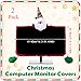 Funtery 2 Pcs Christmas Computer Monitor Border Cover Snowman Santa Christmas Computer Cover Screen Elastic Decorations for Home Office Laptop